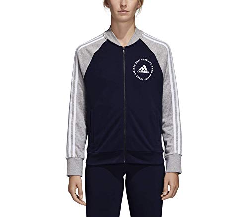 adidas Sports ID Bomber Chaqueta, Mujer, Legend Ink/Grey Heather/White, Small