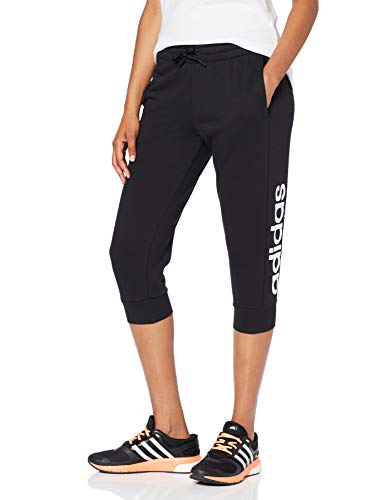 adidas W E Lin 3/4 PT Pantalones de Deporte, Mujer, Black/White, M