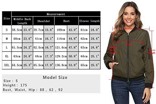 Aibrou Chaqueta Bomber Mujer,Cazadora Moto Jacket Mujer,Casual Uniforme Beisbol con Cremallera (Armada, S)