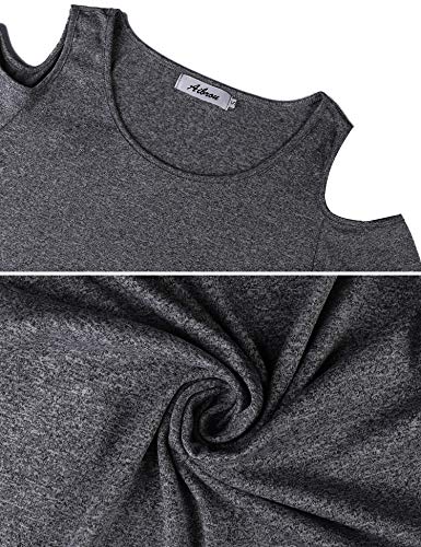 Aibrou Mujer Conjunto de ropa deportiva Secado rápido Top y pantalones cortos Chandal 2 piezas ropa de fitness para Gimnasio Yoga de entrenamiento (Gris oscuro L)