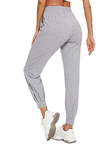 Aibrou Pantalon Chandal Mujer Largos Pantalones de Deporte Yoga Fitness Jogger