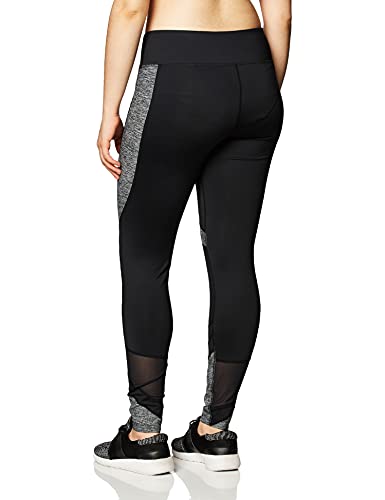 Amazon Brand - AURIQUE Leggings deportivos con paneles para mujer, Negro (Black), 38, Label:S