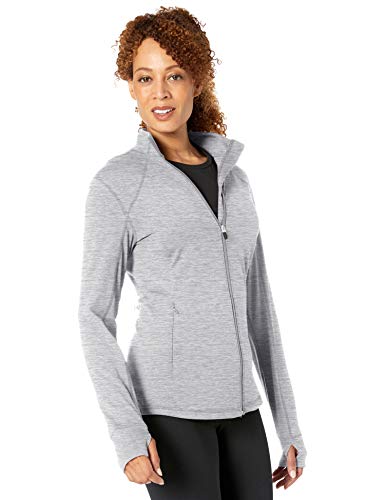 Amazon Essentials Brushed Tech Stretch Full-Zip Jacket Sweaters, Gris (Grey Space Dye), US XL (EU 2XL)