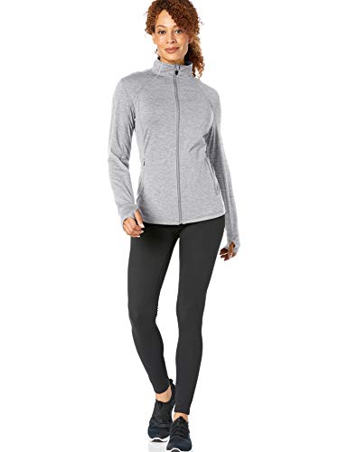 Amazon Essentials Brushed Tech Stretch Full-Zip Jacket Sweaters, Gris (Grey Space Dye), US XL (EU 2XL)