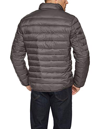 Amazon Essentials - Chaqueta acolchada, ligera, resistente al agua y plegable para hombre, Gris (Grey), US S (EU S)