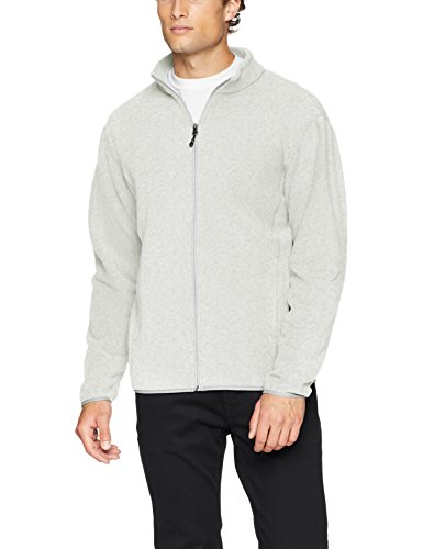 Amazon Essentials - Chaqueta de forro polar con cremallera completa para hombre, Gris (Light Grey Heather), US S (EU S)