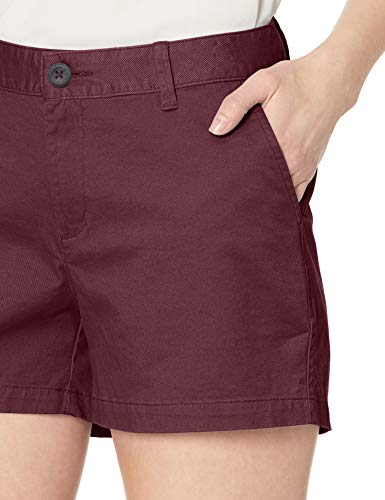 Amazon Essentials – Pantalón corto chino con tiro de 8,89 cm para mujer, granate, 8