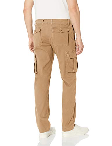 Amazon Essentials – Pantalones cargo elásticos de corte entallado para hombre, Dark Khaki, 36W x 30L