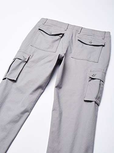 Amazon Essentials – Pantalones cargo elásticos de corte entallado para hombre, Gris claro, 38W x 30L