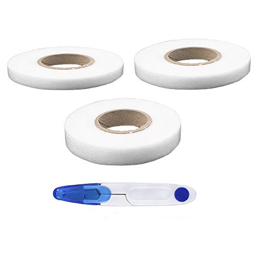 Anyasen 3 Rollos Cinta de Planchar Cinta de Dobladillo Adhesiva Cinta de Fusionar de Tela Cinta de Planchar para Cortinas Pantalones Vaqueros Cortinas y Telas (10 mm/15 mm/20 mm)