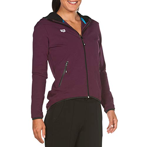 Arena W Hooded F/Z Jacket Chaqueta con Capucha Mujer Gym, Red Wine, L