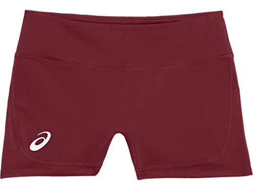 ASICS Pantalón corto de voleibol de 3 pulgadas para mujer - 2052A046, Pantalones cortos de voleibol de 7,6 cm., S, Granate (Team Maroon)