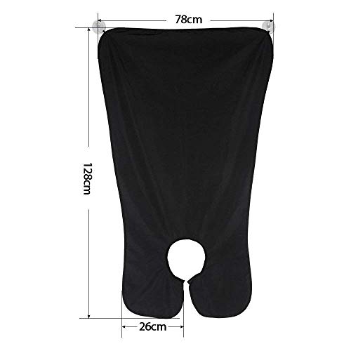 auvstar Delantal de afeitado, chaqueta de corte de pelo, delantal de afeitado con peto de barba, carcasa transceptor de chaqueta impermeable, paño de limpieza para el hogar (negro)