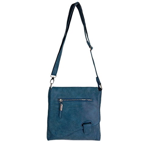 Bag Street - Bolso de hombro con presilla, aspecto desgastado, petróleo (Azul) - .