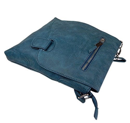 Bag Street - Bolso de hombro con presilla, aspecto desgastado, petróleo (Azul) - .