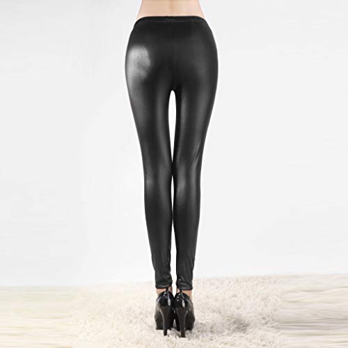 BBestseller Mujeres Leggins Cuero Skinny Elásticos Pantalones Cintura Alta Pantalones Deportivos para Mujer Gimnasio Fitness Pantalón