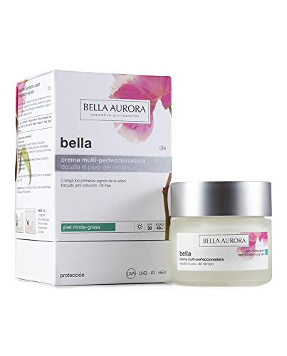 Bella Aurora Crema Hidratante Facial de Día 40+ Años Piel Mixta-Grasa SPF 20, 50 ml | Anti-Edad | Anti-Manchas | Bella