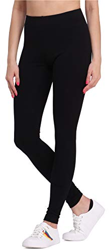 Bellivalini Leggins Mallas Deportivas Largas en Viscosa Mujer BLV50-147 (Negro, XS)