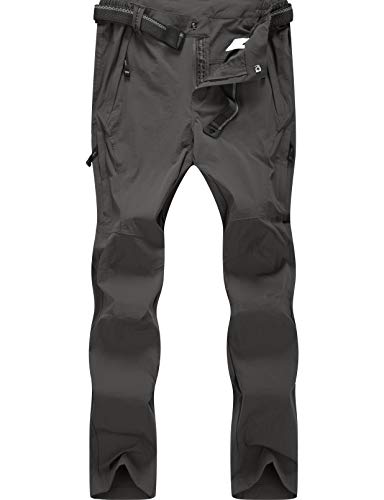 BenBoy Pantalon Montaña Hombre Secado Rápido Impermeable Pantalones Trekking Escalada Senderismo Acampada Transpirables y Ligeros,KZ9948M-Brown-M