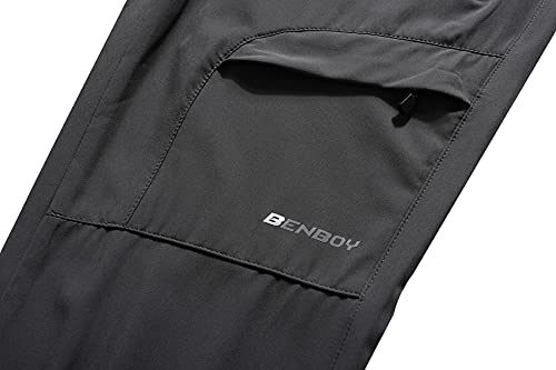 BenBoy Pantalones Montaña Trabajo Mujer Secado Rápido Pantalones Casuales Deportivos Pantalon de Trekking Escalada Senderismo Acampada Impermeable,KZ2016W-Black-XL