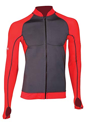 Beuchat Chaqueta Zip Atoll 2mm Hombre, Men's, Rojo/Gris, M