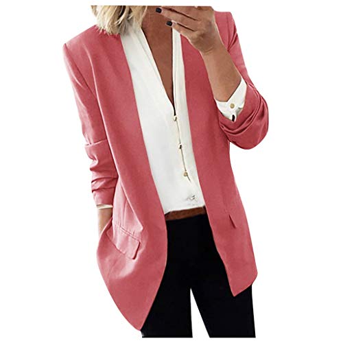 Blazer Chaqueta Elegante de Mujeres SUNNSEAN Abrigos Moda Casual Chaquetas con Bolsillos Chaqueta Manga Larga Trajes de Blazer Abrigo de Oficina Primavera Otoño Mujer Chicas Cárdigan Abrigos