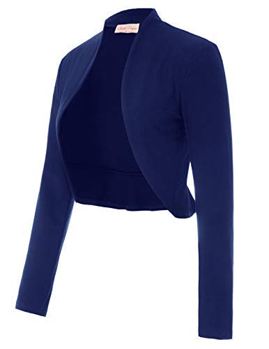 Bolero Elegante Mujer Fiesta Torera Talla Grande Mangas Largas Joven Chaqueta Corta Boda Formal L