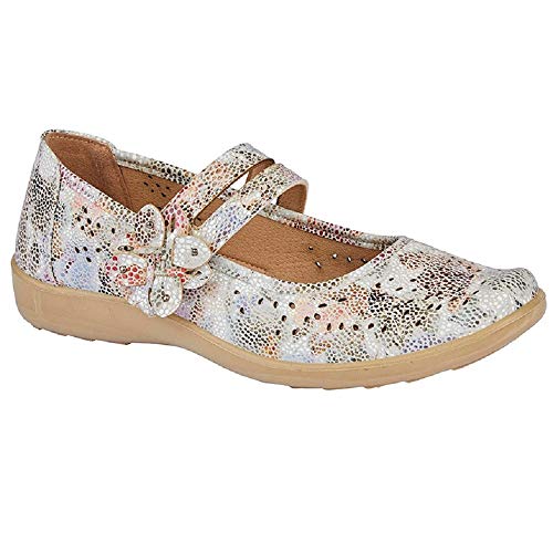 Boulevard - Merceditas Estampado de Flores para Chica Mujer (38 EU) (Multicolor)