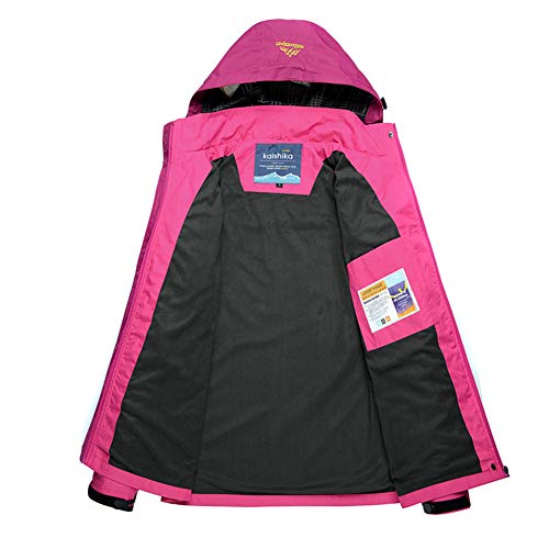 Bruce Lin Chaqueta Impermeable para Mujer,Cortavientos Chubasqueros Al Aire Libre Acampada Senderismo Pesca Caza Montañismo Chaquetas de Softshell con Capucha (XS, Rosa)