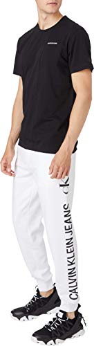 Calvin Klein Jeans CK Vertical Logo HWK Pant Chándal, Blanco Brillante, XL para Hombre