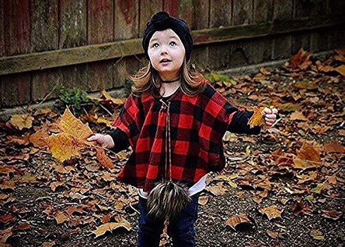 Carolilly Chaleco de entretiempo para niños, niñas, chaqueta de primavera, chaleco para niñas, capa de cuadros, chaqueta para niñas Capa de color rojo y negro. 2-3 Años