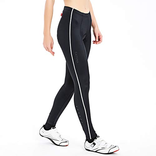 Catena Mujer Pantalones de Ciclismo Térmico Pantalon Acolchado Deportivos para Invierno Deportes Bici Esquí Correr Pants