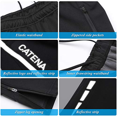 Catena - Pantalones de Ciclismo para Hombre, Impermeables, a Prueba de Viento y al Aire Libre, Forro Polar, térmico, atlético, Pantalones Largos, para la Nieve, Correr, Senderismo