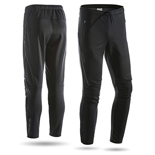 Catena - Pantalones de Ciclismo para Hombre, Impermeables, a Prueba de Viento y al Aire Libre, Forro Polar, térmico, atlético, Pantalones Largos, para la Nieve, Correr, Senderismo