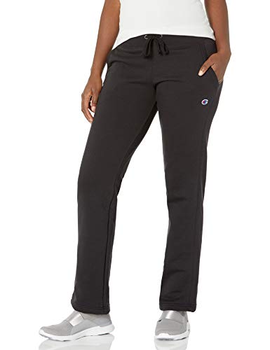 Champion Women's Fleece Open Bottom Pants M Black