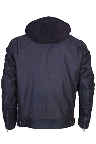 Chaqueta Moto Hombre en Cuero Urban Leather '58 GENTS' | Chaqueta Cuero Hombre | Cazadora de Moto de Piel de Cordero | Armadura Removible para Espalda, Hombros y Codos Aprobada por la CE |Marrón | 3XL