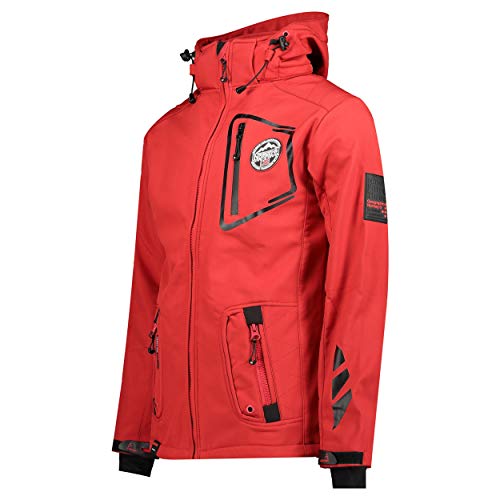 Chaqueta multifunción softshell impermeable para hombre de Geographical Norway, Otoño/Invierno, Manga Larga, Mujer, color rojo, tamaño L