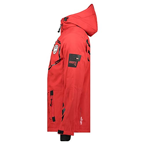 Chaqueta multifunción softshell impermeable para hombre de Geographical Norway, Otoño/Invierno, Manga Larga, Mujer, color rojo, tamaño L