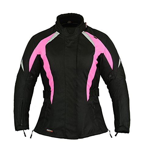 Chaqueta protectora impermeable para motociclista, para mujeres, color fucsia