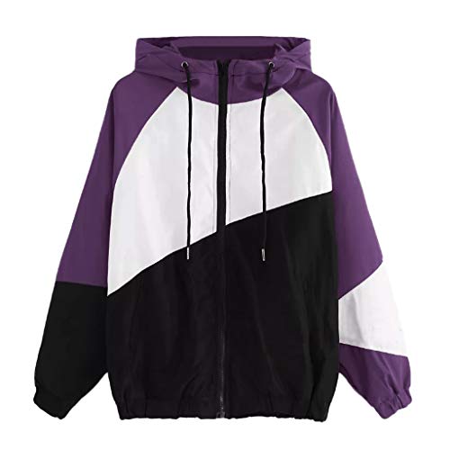 Chaquetas de Mujer Deportivo Otoño, PAOLIAN Sudaderas con Capucha Tumblr Cortos Adolescente Chicas Abrigos Mujer Invierno Finos Anchas Gabardinas Viento Ligeras Joven Universitarias