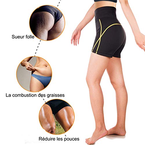 Chumian - Pantalones reductores de neopreno para mujer Negro XL