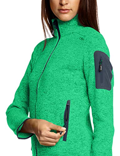 CMP Fleece Knit Tech Sudadera Forro Polar, Mujer, Verde (Ice Mint/Emerald), D40 (M)