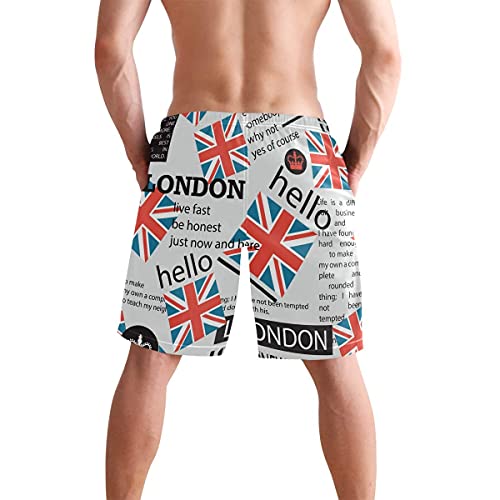 CODOYO Bañador para Hombre con Textura de periódico Bañador en inglés Pantalón Corto Duradero para Ciclismo SPA