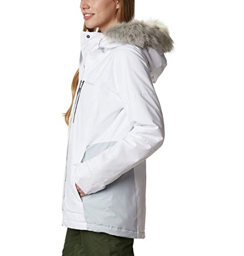 Columbia AVA Alpine Insulated Chaqueta De Esquí con Capucha, Mujer, Blanco, Gris (White/Cirrus Grey), M