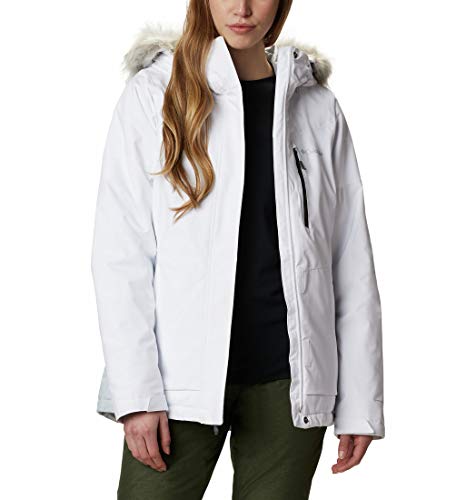 Columbia AVA Alpine Insulated Chaqueta De Esquí con Capucha, Mujer, Blanco, Gris (White/Cirrus Grey), M