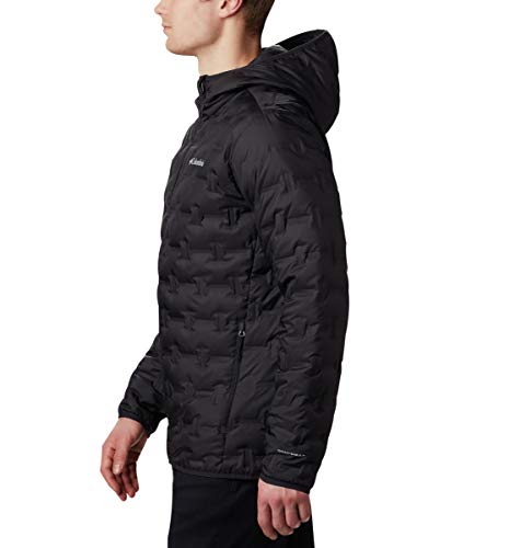 Columbia Delta Ridge, Chaqueta de plumas con capucha, Hombre, Negro (Black), Talla M