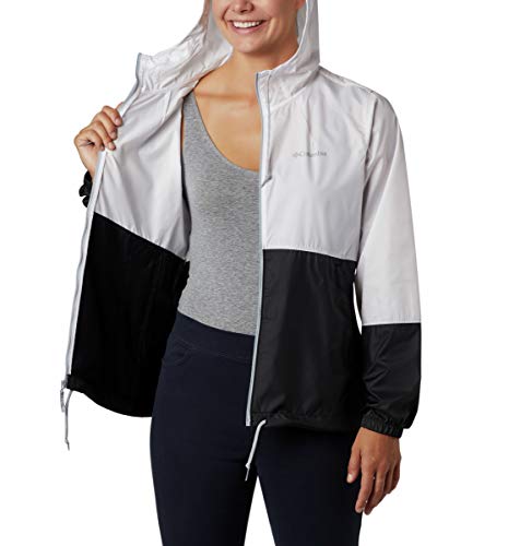 Columbia Flash Forward, Chaqueta cortavientos, Mujer, Blanco/Negro (White/Black), S