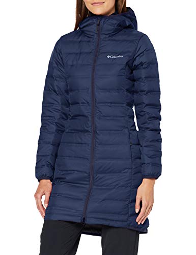 Columbia Lake 22, Chaqueta de plumas larga, Mujer, Rojo/Azul (Carnelian Red, Collegiate Navy), Talla M