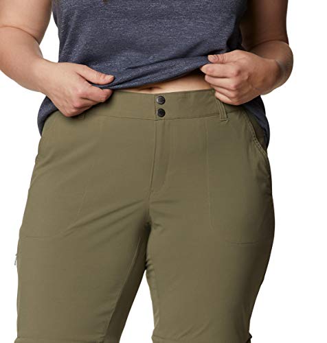 Columbia Pantalones Convertibles Saturday Trail II para Mujer, Mujer, 1579851, Verde Piedra, 6 Long