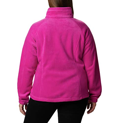 Columbia Plus Size Benton Springs Full Zip Jacket Chaqueta con forro, fucsia, XXX-Large para Mujer